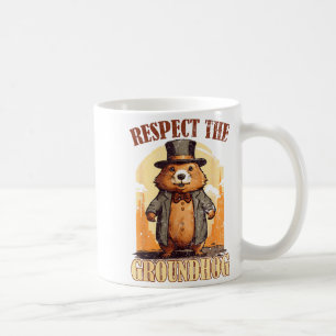 Caneca De Café Respeite O Groundhog Engraçado Dia Do Groundhog _1