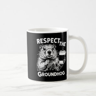 Caneca De Café Respeite O Groundhog Engraçado Ground Hog Woodchuc