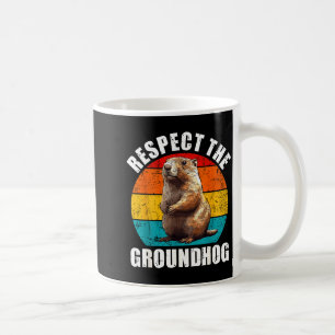 Caneca De Café Respeite O Groundhog Vintage Groundhog Day Decora