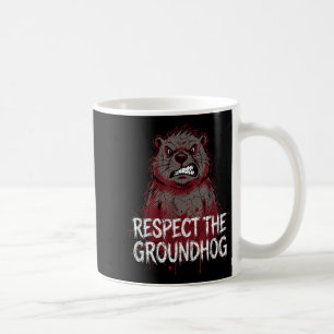 Caneca De Café Respeite O Humor De Dia Do Groundhog Irritado