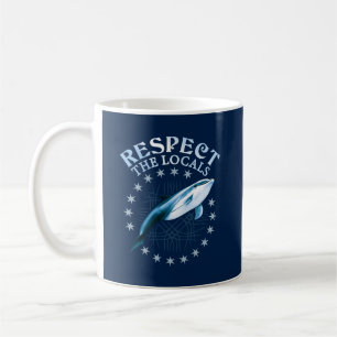 Caneca De Café Respeite os Locais - Frase de Amante de Golfinhos
