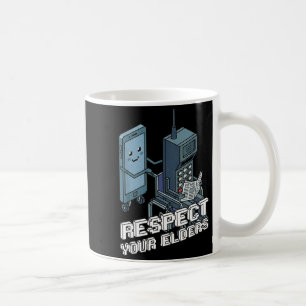 Caneca De Café Respeite seus idosos controle de jogos retrô dos a