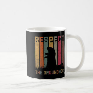 Caneca De Café Respeito Retro Ao Groundhog Toupeira Animal Chão