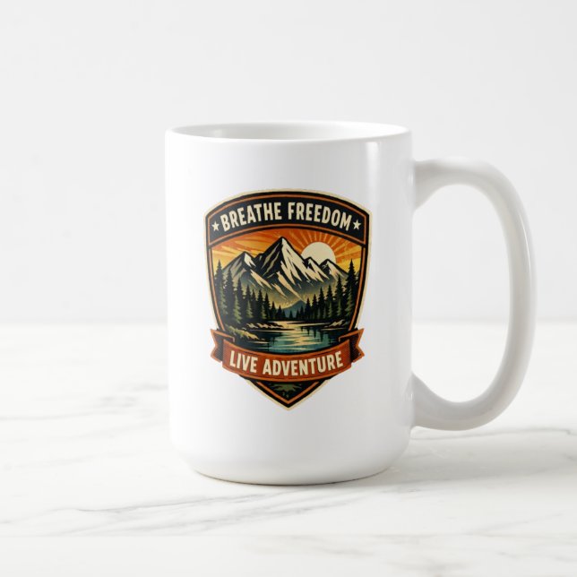 Caneca De Café Respire a liberdade, viva a aventura (Direita)