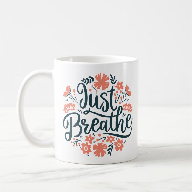 Caneca De Café Respire as citações da respiração de ioga meditaçã (Esquerda)