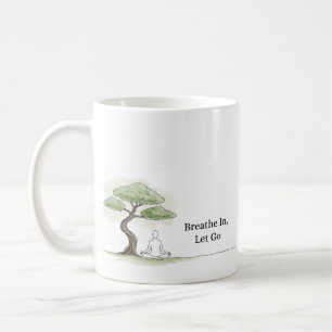 Caneca De Café Respire, deixe-me ir, meditação de café