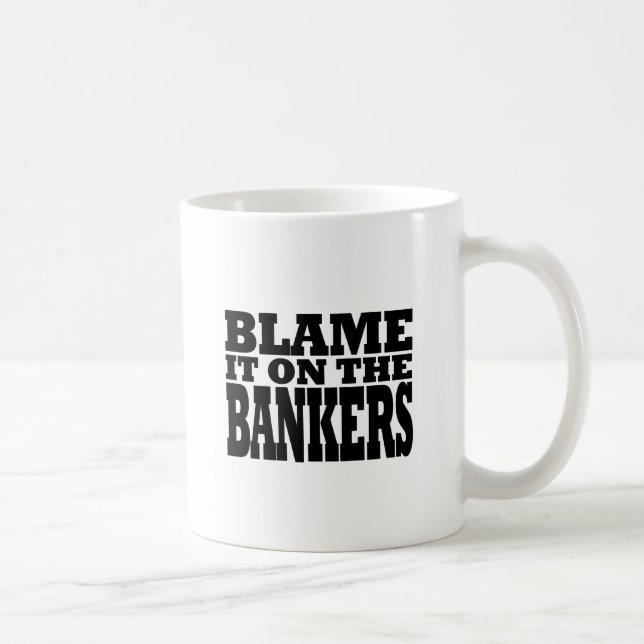 Caneca De Café Responsabilize-o nos banqueiros (a crise (Direita)