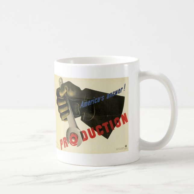 Caneca De Café Resposta da América! Produção (Direita)