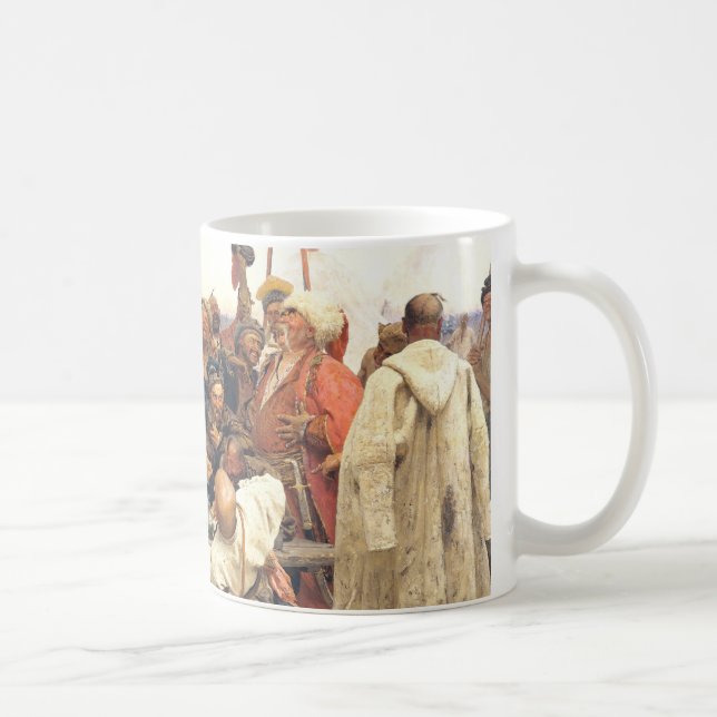 Caneca De Café Resposta do Kozaky/Cossacks ucranianos por Repin (Direita)