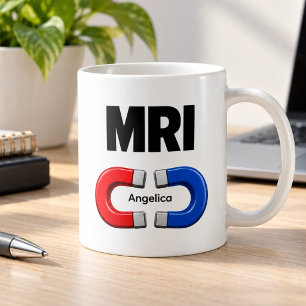 Caneca De Café Ressonância Magnética Ímã Azul Vermelho Personaliz
