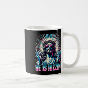 Caneca De Café Ressurreição Páscoa Engraçada Rizz Ele Está Rizzin
