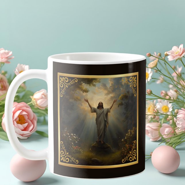 Caneca De Café Ressurreição Páscoal Religiosa (Criador carregado)