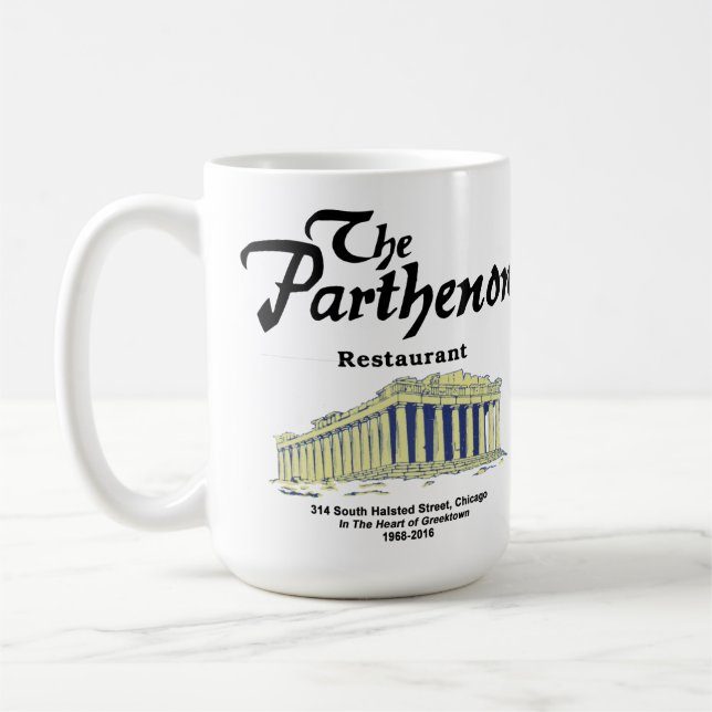 Caneca De Café Restaurante Parthenon, Greektown, Chicago (Esquerda)