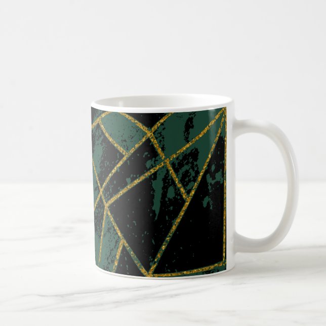 Caneca De Café Resumo #941 Verde (Direita)