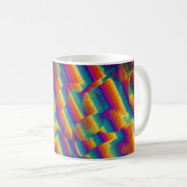 Caneca De Café Resumo - Deformações de vidro colorido (Frente Esquerda)