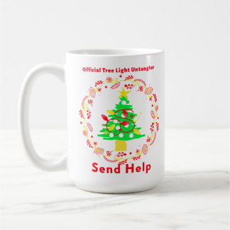 Caneca De Café Retângulo de Luz da Árvore Oficial - Enviar Ajuda