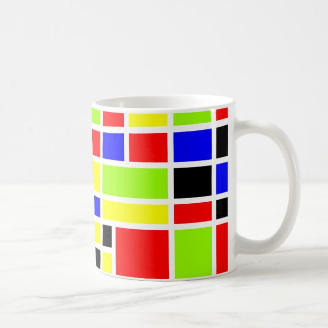 Caneca De Café Retângulos Coloridos 01 (Direita)