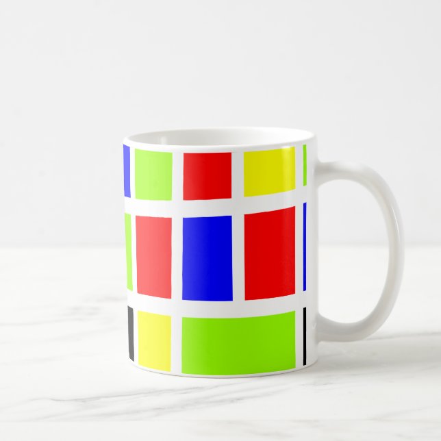 Caneca De Café Retângulos Coloridos 02 (Direita)