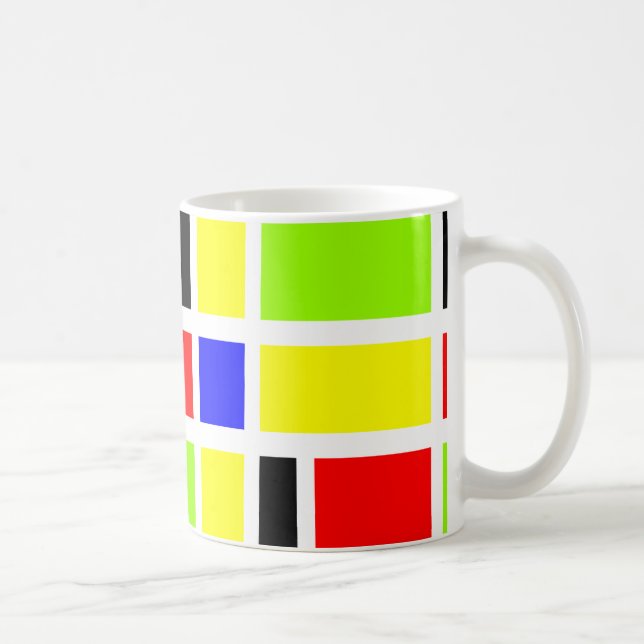 Caneca De Café Retângulos Coloridos 03 (Direita)