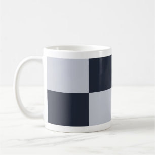 Caneca De Café Retângulos de marinho e Cinza