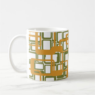 Caneca De Café Retângulos Modernos Do Século De Médio Mais Aberto