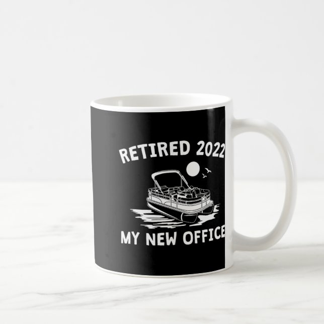 Caneca De Café Retired 2022 - My New Office, Funny Ntoon Boating  (Direita)