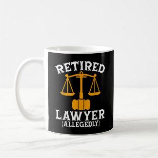 Caneca De Café Retired Lawyer Allegedly Funny Attorney Retirement