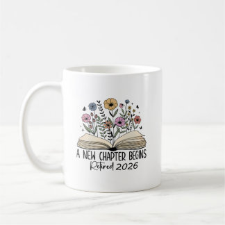 Caneca De Café Retired New Chapter Book Floral Design