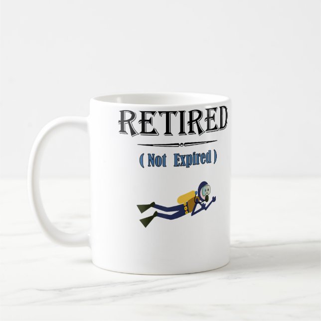 Caneca De Café Retired Not Expired Scuba Diving (Esquerda)