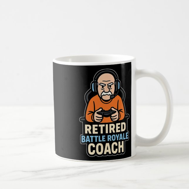 Caneca De Café Retired Ttle Royale Coach Funny Gamer Elder Gaming (Direita)
