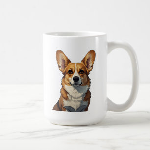 Caneca De Café Retrato Amigável de Corgi