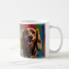 Caneca De Café Retrato Artístico Adorável Dachshund