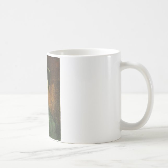 Caneca De Café Retrato automático com chapéu de feltro escuro (Direita)