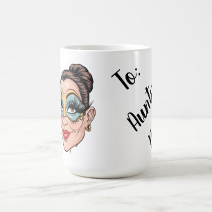 Caneca De Café Retrato Caprichoso de Máscara Veneziana com Toque
