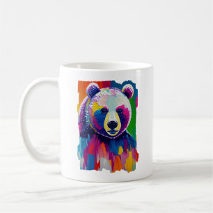 Caneca De Café Retrato Colorido do Urso