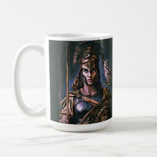 Caneca De Café Retrato Colorido "Lealdade feroz de Athena"