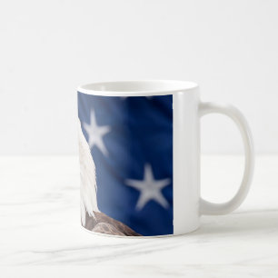 Caneca De Café Retrato da águia americana com estrelas