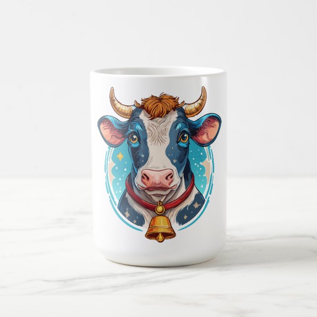 Caneca De Café Retrato da cabeça de vaca (Centro)