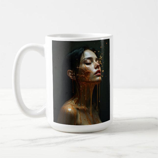 Caneca De Café Retrato da moda de arte (Esquerda)