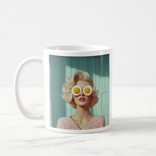 Caneca De Café Retrato da moda surreal do café da manhã (Esquerda)