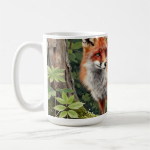 Caneca De Café Retrato da Vida Selvagem da Floresta da Raposa Ver