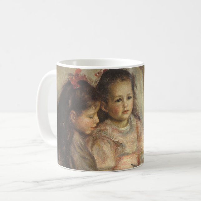 Caneca De Café Retrato das Crianças de Caillebotte por Pierre Ren (Frente Esquerda)