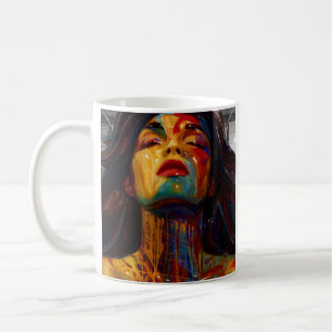 Caneca De Café Retrato de alimentação abstrato