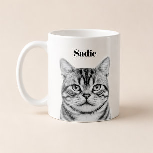 Caneca De Café Retrato de Animal de Estimação Personalizado   Env