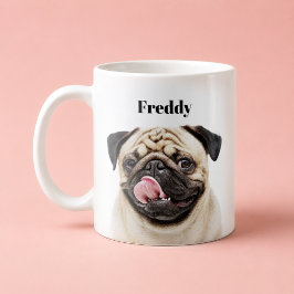 Caneca De Café Retrato de Animal de Estimação Personalizado | Env