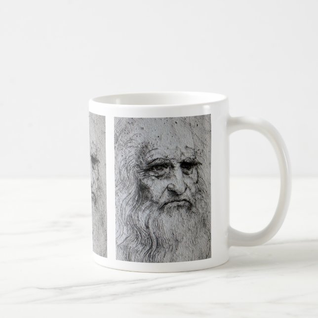 Caneca De Café Retrato de auto de Leonardo da Vinci (Direita)