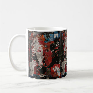 Caneca De Café Retrato de bebê em Pop Art Vintage
