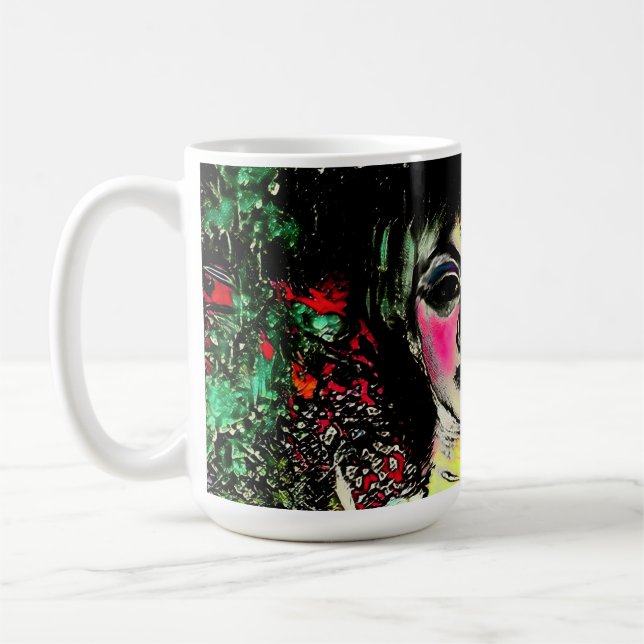 Caneca De Café Retrato de Beleza Gótica (Esquerda)