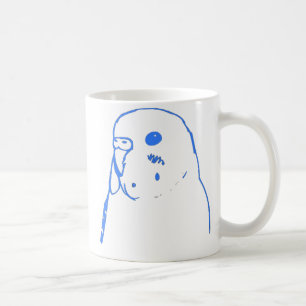 Caneca De Café Retrato de Budgie do Aqua