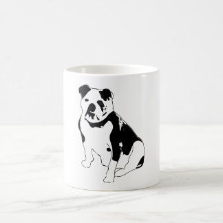 Caneca De Café Retrato de Bulldog Sentado em Preto e Branco